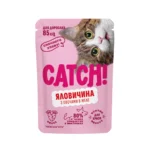Вологий корм для котів CATCH! яловичина з овочами в желе, 85 г