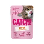 Вологий корм для котів CATCH! з куркою та овочами в соусі, 85 г