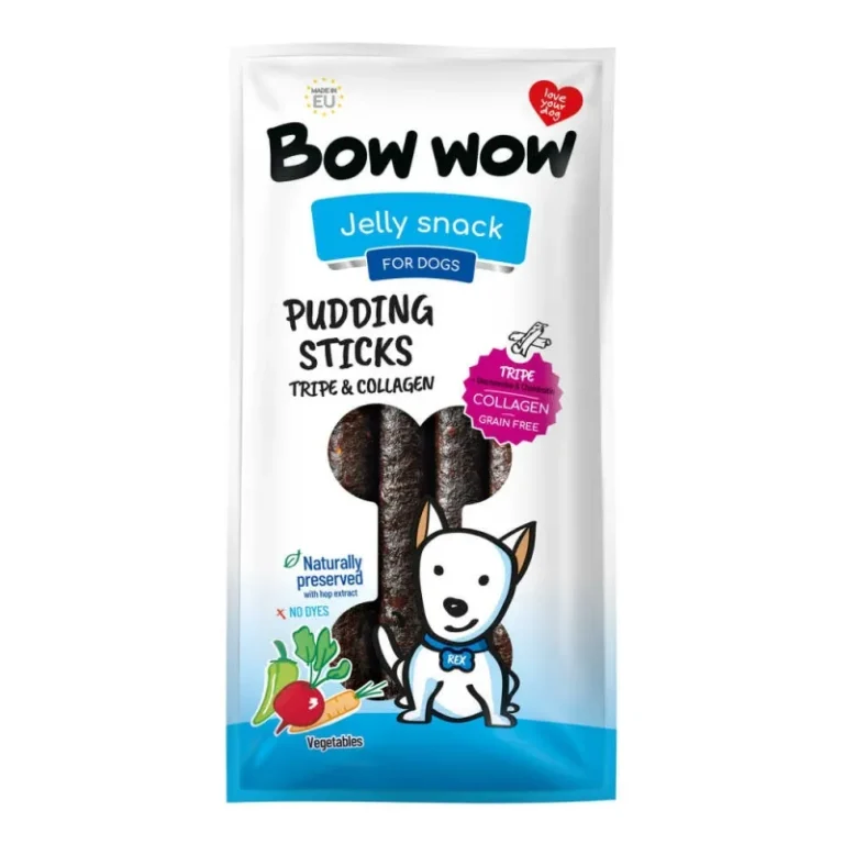 Ласощі для собак пудингові палички з рубцем, колагеном та овочами Bow Wow, 27-30 см - 6 шт./уп.