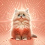 Маленьке кремове кошеня з великими блакитними очима дивиться вгору з цікавістю