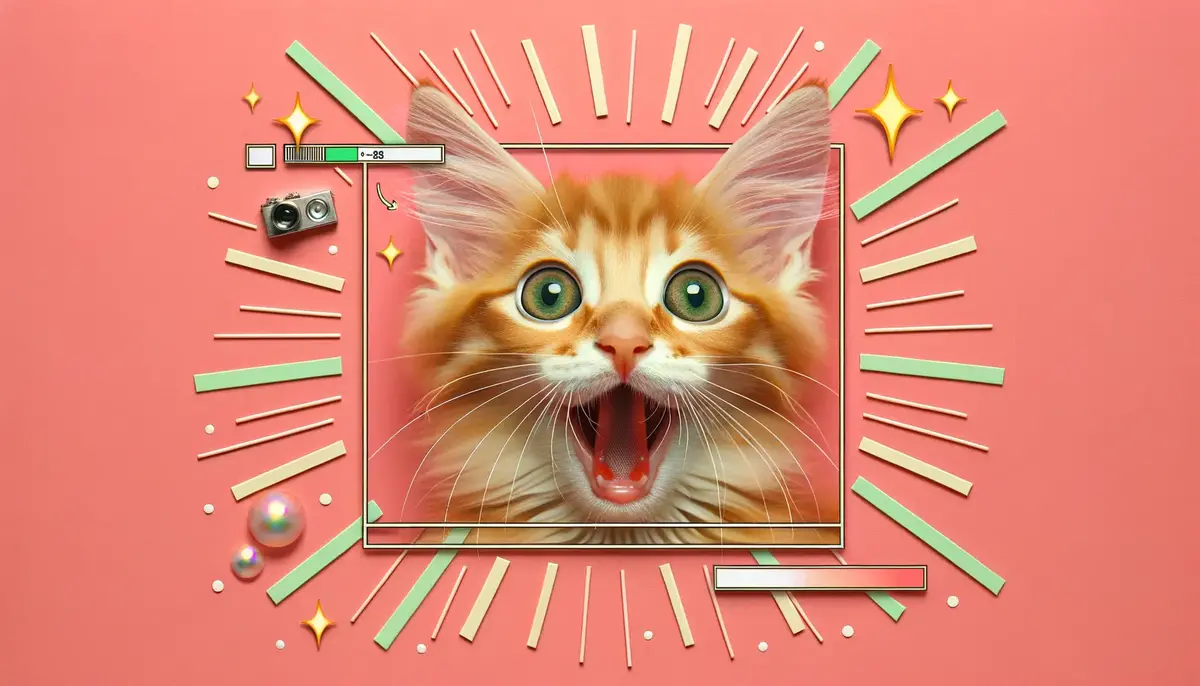 Руде кошеня з відкритим ротом показує маленькі білі зуби