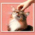 Смугастий кіт із білою грудкою задоволено заплющує очі, поки людська рука гладить його по голові