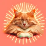 Пухнастий рудий кіт мирно спить, поклавши лапки під підборіддя, із заплющеними очима та розслабленим виразом мордочки