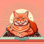 Руде котеня зручно розклалося на клавіатурі ноутбука, лапки розкинуті по клавішах