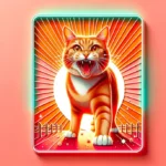 Руде кошеня шипить з відкритим ротом, показуючи зуби