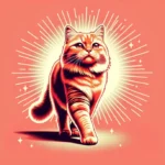 Руденький кіт впевнено крокує вперед з гордим виразом морди