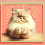 Пухнастий кремовий кіт із напівзаплющеними очима витягнув лапки вперед, ніби м'яне