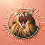 Коричневий смугастий кіт з довгою шерстю дихає з відкритим ротом після активної гри