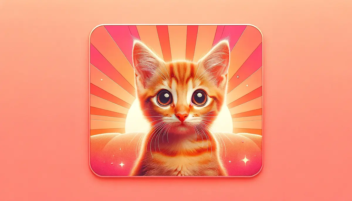 Маленьке руде кошеня з цікавими яскравими очима дивиться прямо в камеру