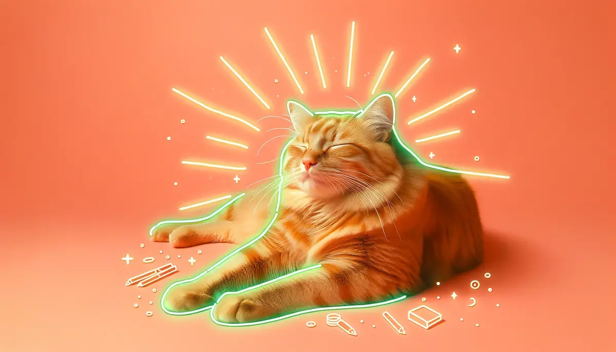 Рудий смугастий кіт із заплющеними очима відпочиває на сонці