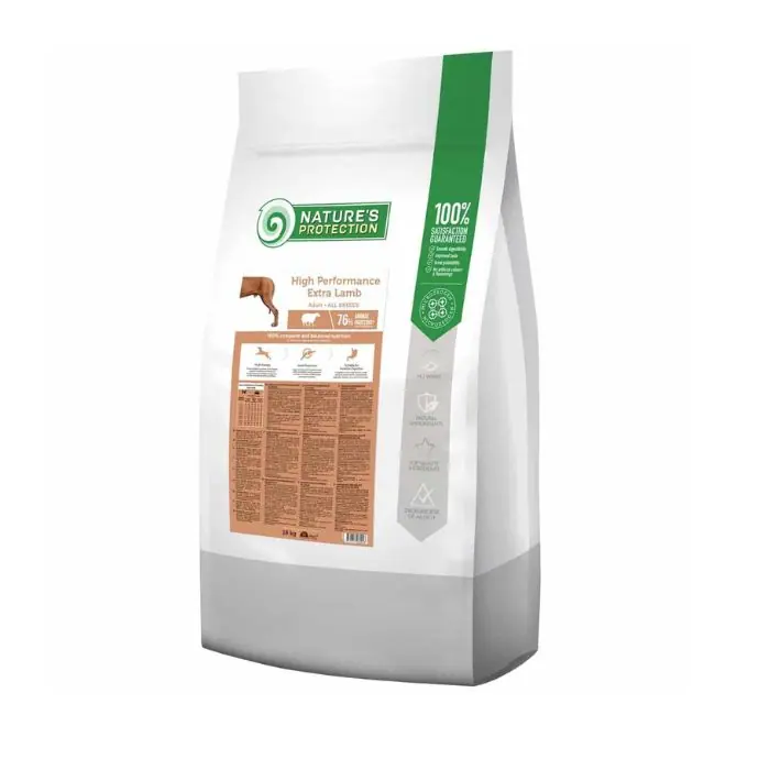 Корм для активних собак середніх і великих порід Nature's Protection High Performance Extra Lamb Adult з ягням, 18 кг