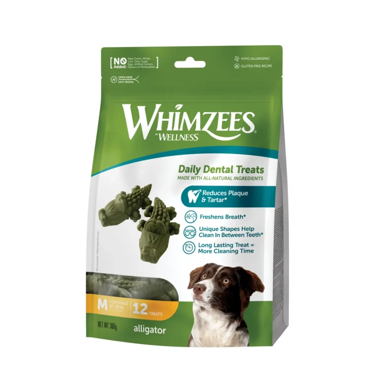Ласощі Whimzees Alligator у формі алігатора для чищення зубів для собак 12-18 кг, M, 12 шт
