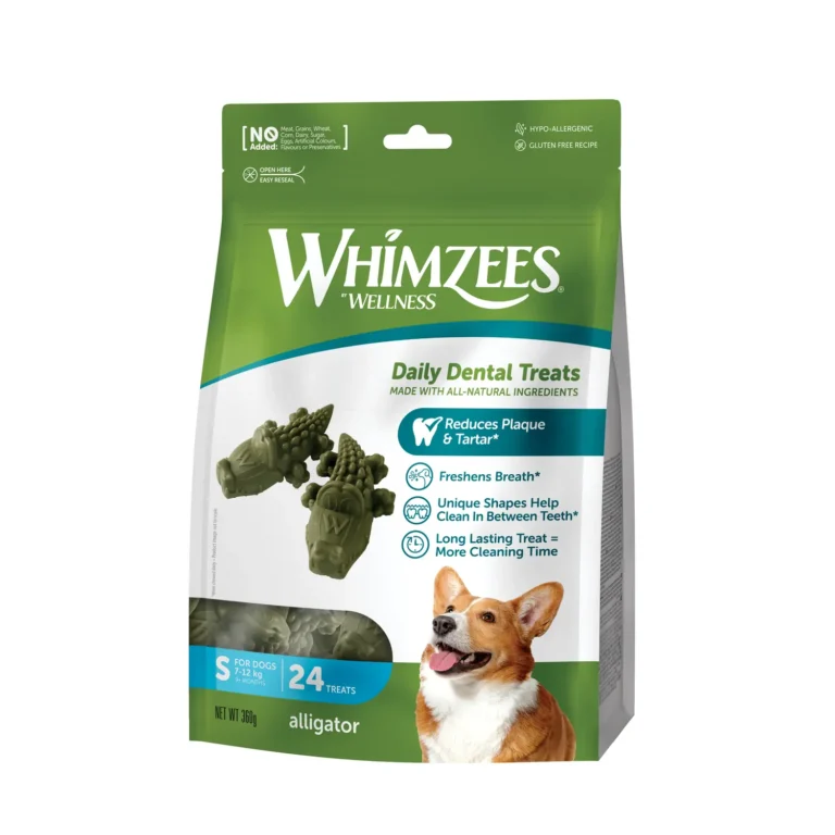 Ласощі для собак від 7 до 12 кг Whimzees Alligator у формі Алігатора S, 24 шт