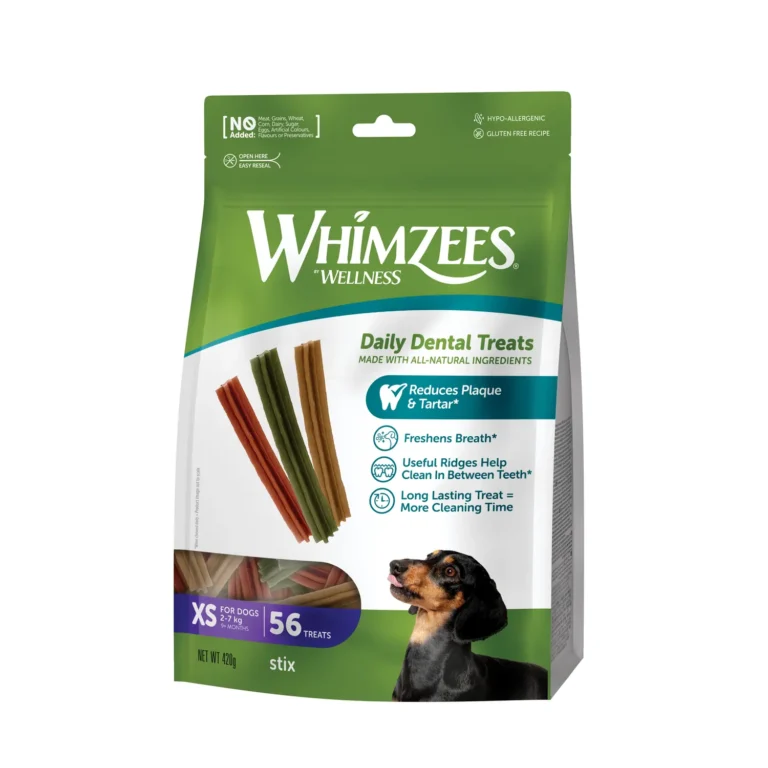 Ласощі для собак від 2 до 7 кг Whimzees Stix у формі паличок XS, 56 шт