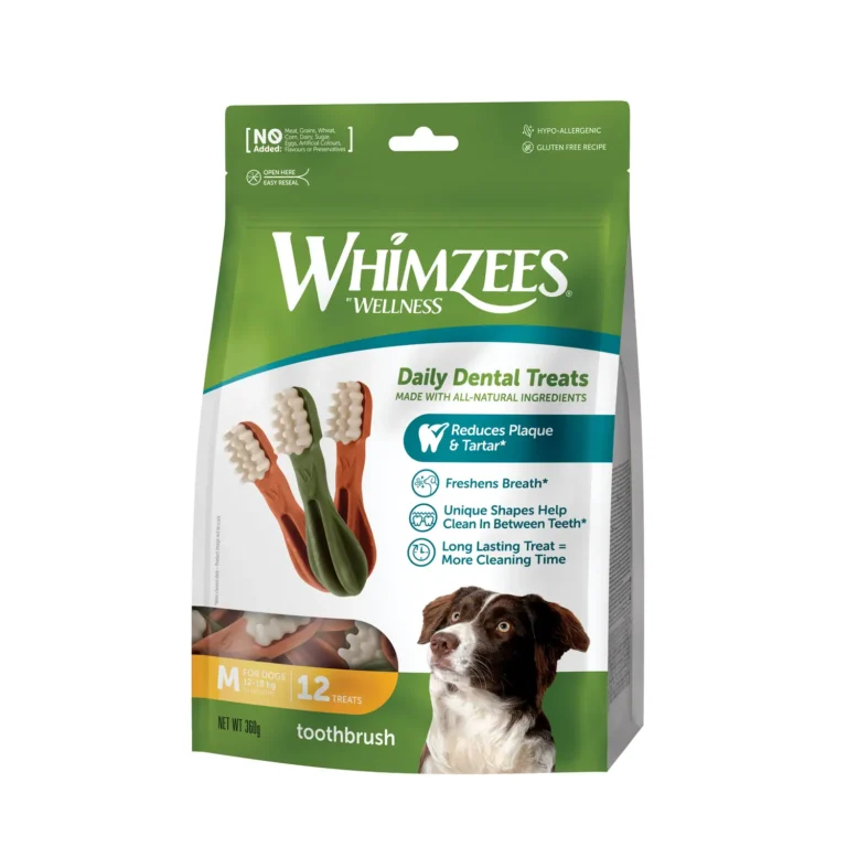 Беззернові ласощі для собак від 12 до 18 кг WHIMZEES® Toothbrush M для здоров'я зубів, 12 шт