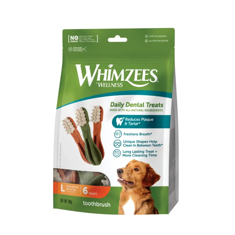 Беззернові ласощі для собак від 18 до 27 кг WHIMZEES® Toothbrush L для здоров'я зубів, 6 шт