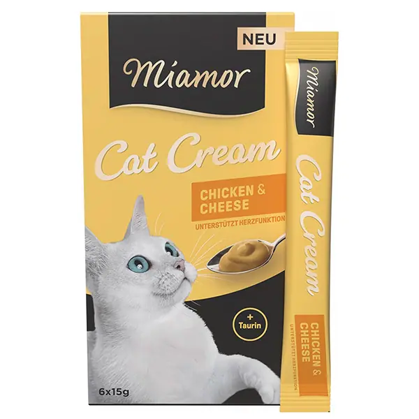 Ласощі Miamor Cream з куркою та сиром для котів, 6х15 г