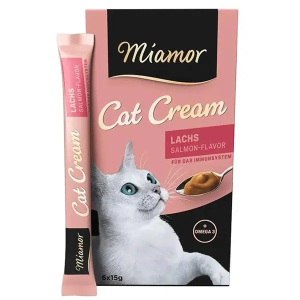 Ласощі Miamor Cream з лососем для котів, 6х15 г