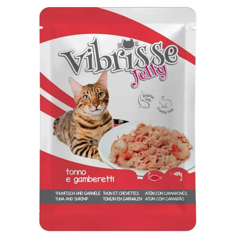 Вологий корм Vibrisse Jelly з тунцем і креветками для котів, 70 г