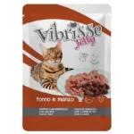 Вологий корм Vibrisse Jelly з тунцем і яловичиною в желе для котів, 70 г