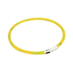 Нашийник для собак сяючий силікон LED USB Croci жовтий, 40 см