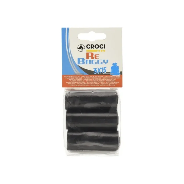 Пакети CROCI Re Baggy чорні для собак, 3х15 шт