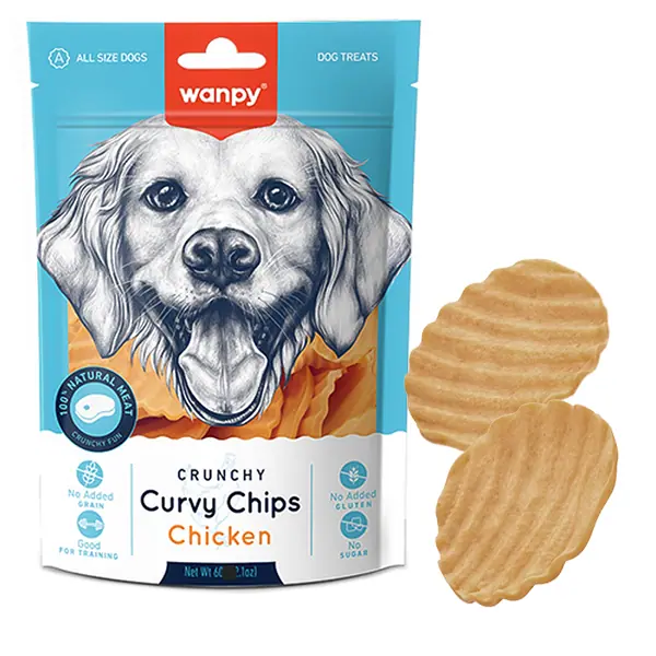 Ласощі Wanpy Curvy Chips з куркою для собак, 60 г