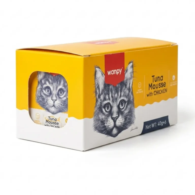 Вологий корм Wanpy Tuna & Chicken мус для котів з тунцем і куркою, 6 шт по 40 г