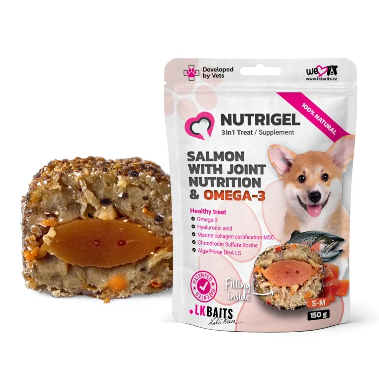 Функціональні ласощі для собак для суглобів LK Baits Pet Nutrigel Salmon з лососем та Omega-3 S-M (Ø 15 мм), 150 г