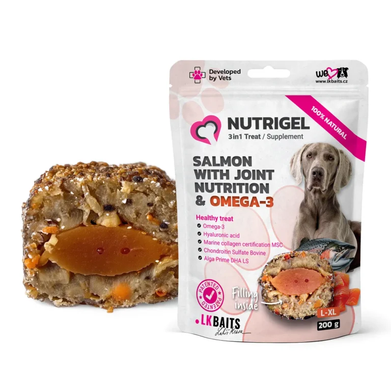 Функціональні ласощі для собак великих порід для суглобів LK Baits Pet Nutrigel Salmon з лососем та Omega-3 L-XL (Ø 18 мм), 200 г