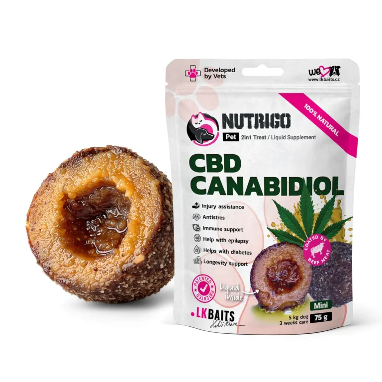 Функціональні ласощі для собак дрібних порід LK Baits Pet Nutrigo CBD Mini з конопляною олією (Ø 15 мм), 75 г