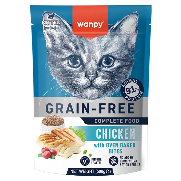Сухий беззерновий корм для кошенят Wanpy Kitten з куркою
