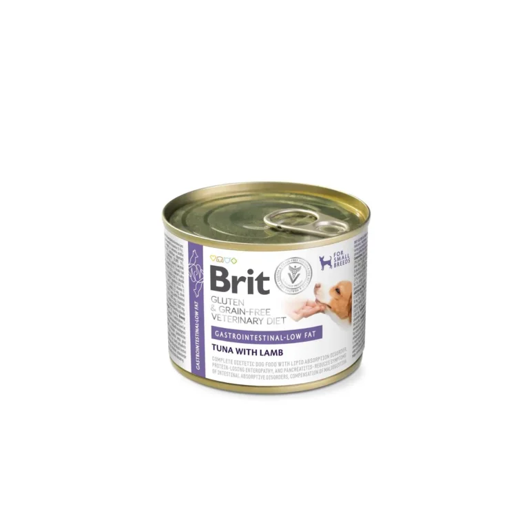 Вологий корм для собак малих порід Brit VetDiet Gastrointestinal-Low Fat при проблемах з травленням з обмеженим вмістом жиру з тунцем і ягням 200 г