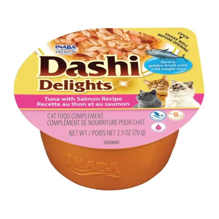 Ласощі для котів Подрібнений тунець з лососем у бульйоні INABA DASHI Delights, 70 г