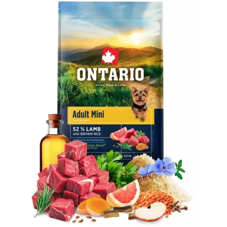 Сухий корм для собак дрібних порід Ontario з ягням та коричневим рисом