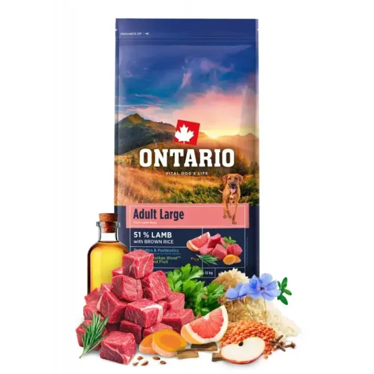 Сухий корм для собак великих порід Ontario з ягням та коричневим рисом