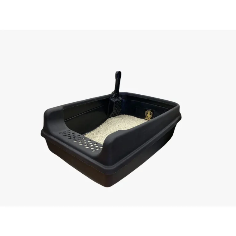 Туалет для кішок CAT ROYALE з рамкою та лопаткою Чорний, 20*35*50 см