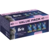 Вологий корм для стерилізованих котів Brit Premium by Nature Value Pack шматочки в соусі пауч 100 г/40 шт