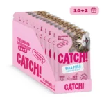 НАБІР Корм вологий CATCH! з білою рибою та овочами в соусі, для дорослих котів 85 г, 10+2 шт