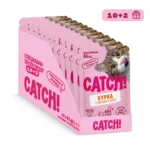 НАБІР Корм вологий CATCH! з куркою та овочами в соусі, для дорослих котів 85 г, 10+2 шт