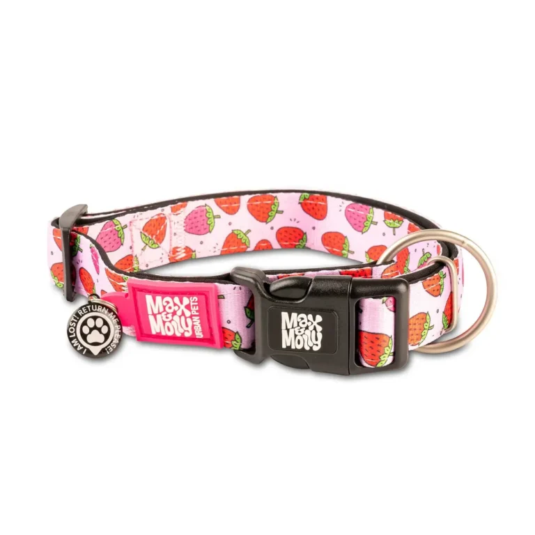 Нашийник для собак Max & Molly Smart ID Collar Strawberry Dream з полуничним принтом 🍓