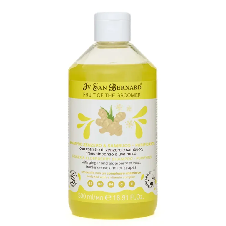 Шампунь дезінфікуючий Iv San Bernard Ginger and Elderberry для котів і собак, з бузиною та імбирем (Оновлена формула)