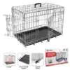 Клітка дводверна для собак Flamingo Wire Cage Keo Silver