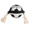 Футбольний гумовий м’яч з мотузкою для собак Flamingo Matchball Football