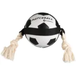 Футбольний гумовий м'яч з мотузкою для собак Flamingo Matchball Football
