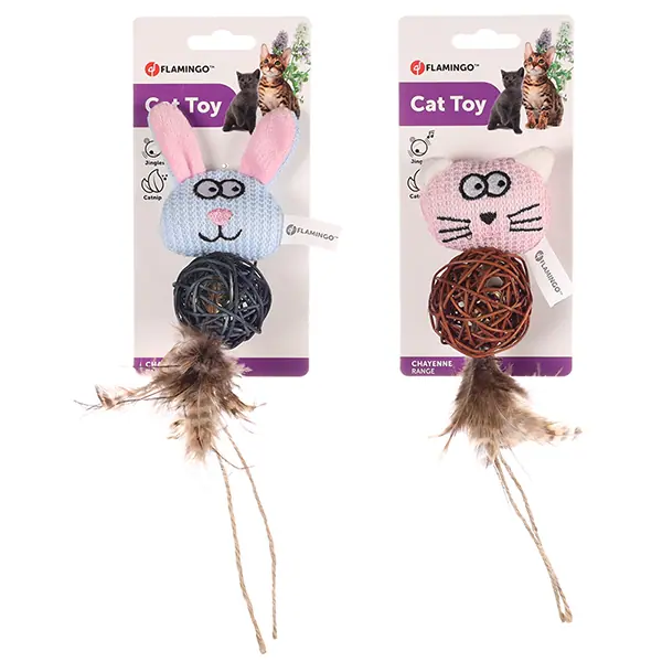 Іграшка з брязкальцем і котячою м’ятою для котів Flamingo Chayenne Rabbit Cat (в асортименті)