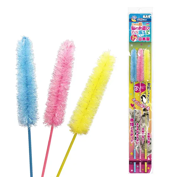 Іграшка-дражнилка для котів CattyMan Colorful Sticks пухнаста трава, 3 шт