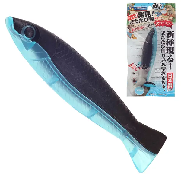 Жувальна іграшка для котів CattyMan Fish Blue рибка з мататабі, блакитна