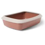 Лоток для котів Savic Iriz Nordic з бортиком, 42×31×12,5 см, тосканський червоний