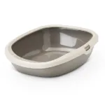 Туалет для котів Savic Gizmo L з бортиком, 52×39,5×15 см, теплий сірий